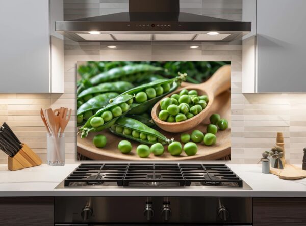 Fresh Green Peas In Pods On Wooden Plate With Scoop - Image 4