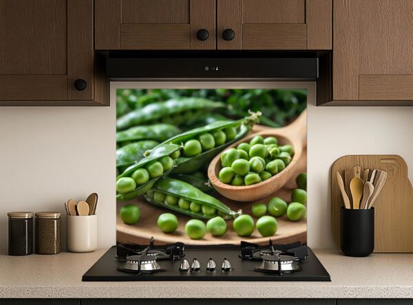 Fresh Green Peas In Pods On Wooden Plate With Scoop - Image 5