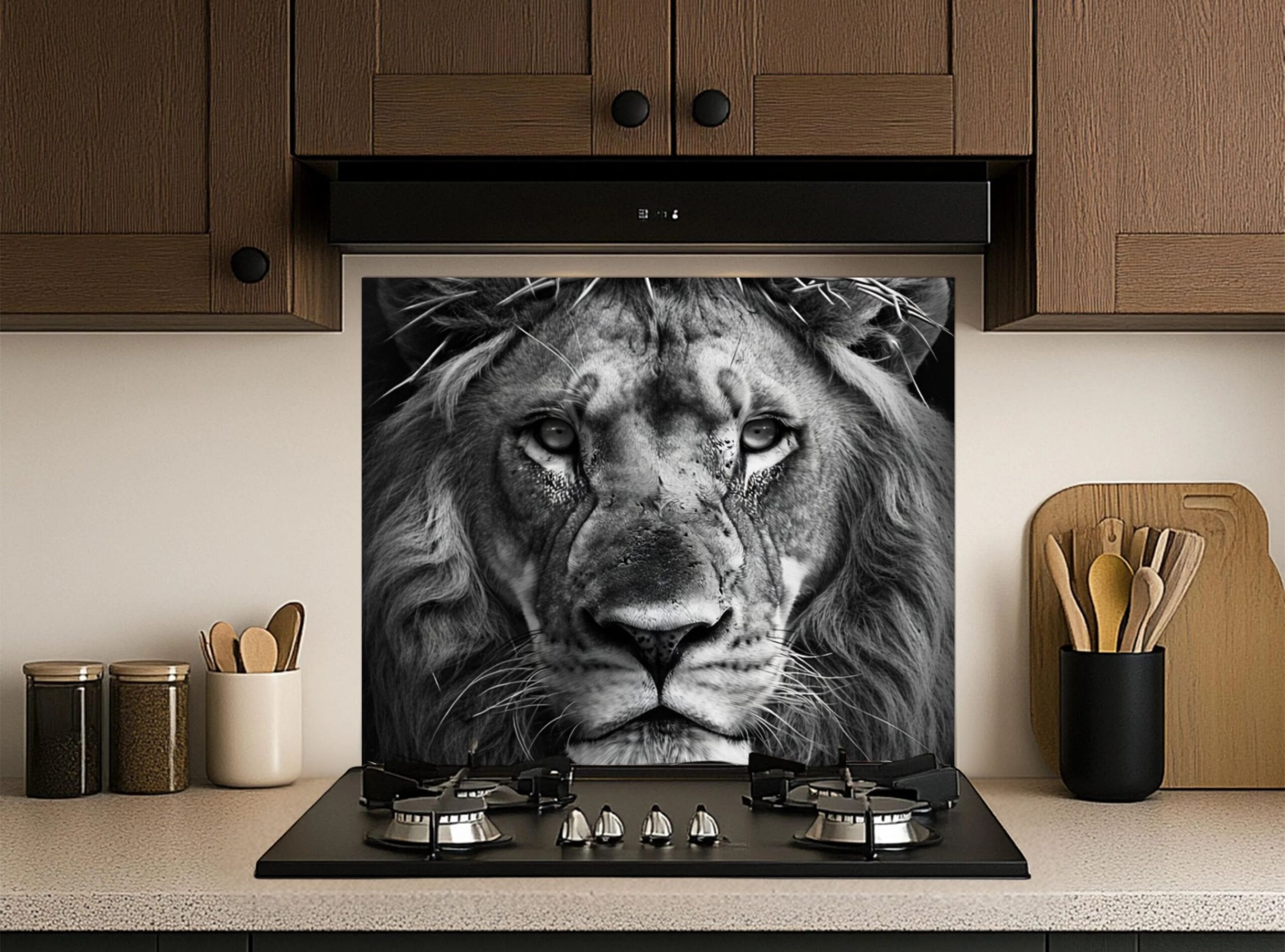Intense Close-Up Of A Lion_s Face With Dramatic Thorns - Image 5