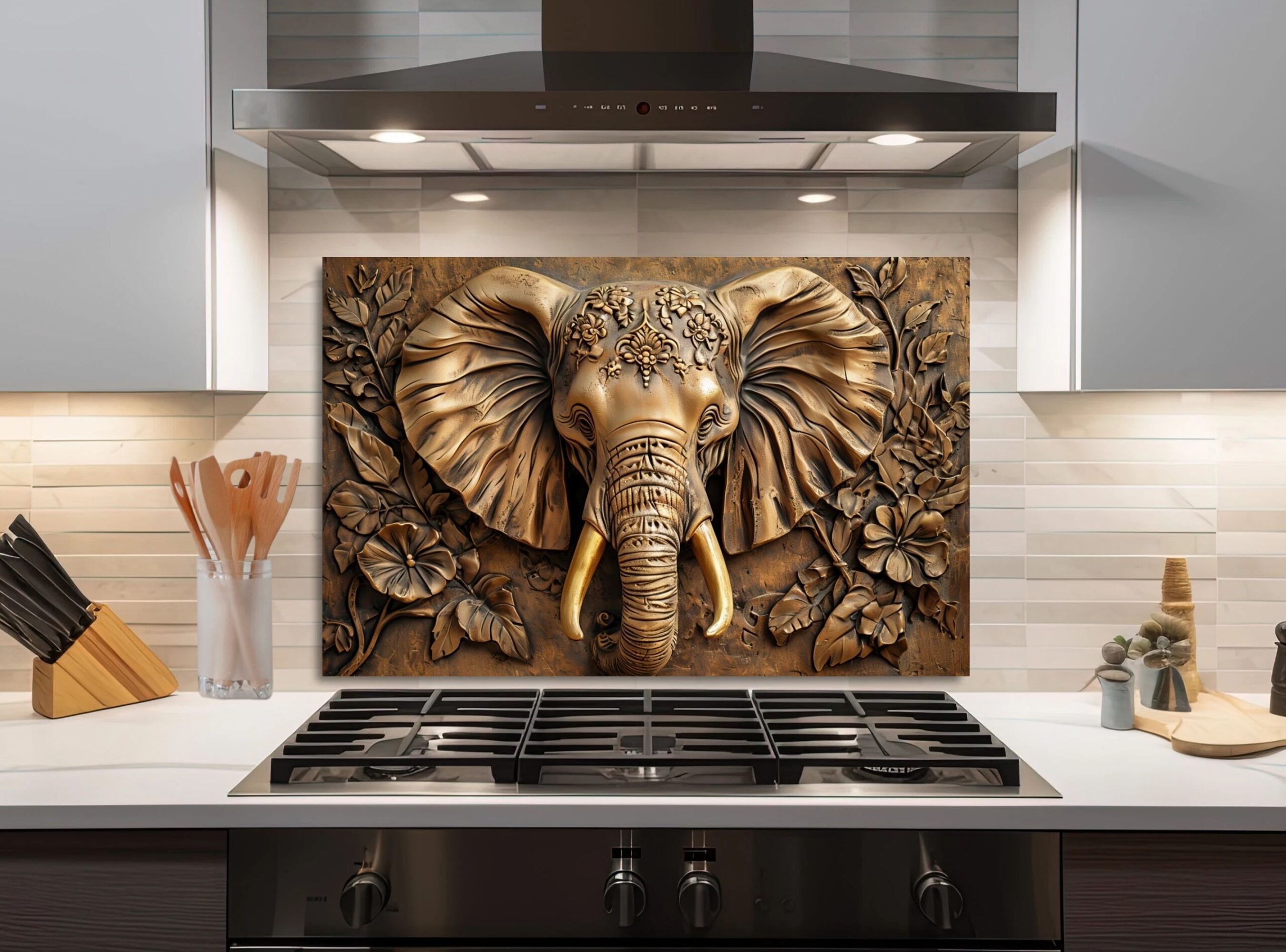 Intricate Relief Sculpture Of An Elephant_s Head Displaying Fine Details - Image 4