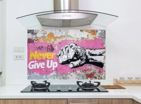 Motivational Mural Featuring Clenched Fist And Inspiring Words