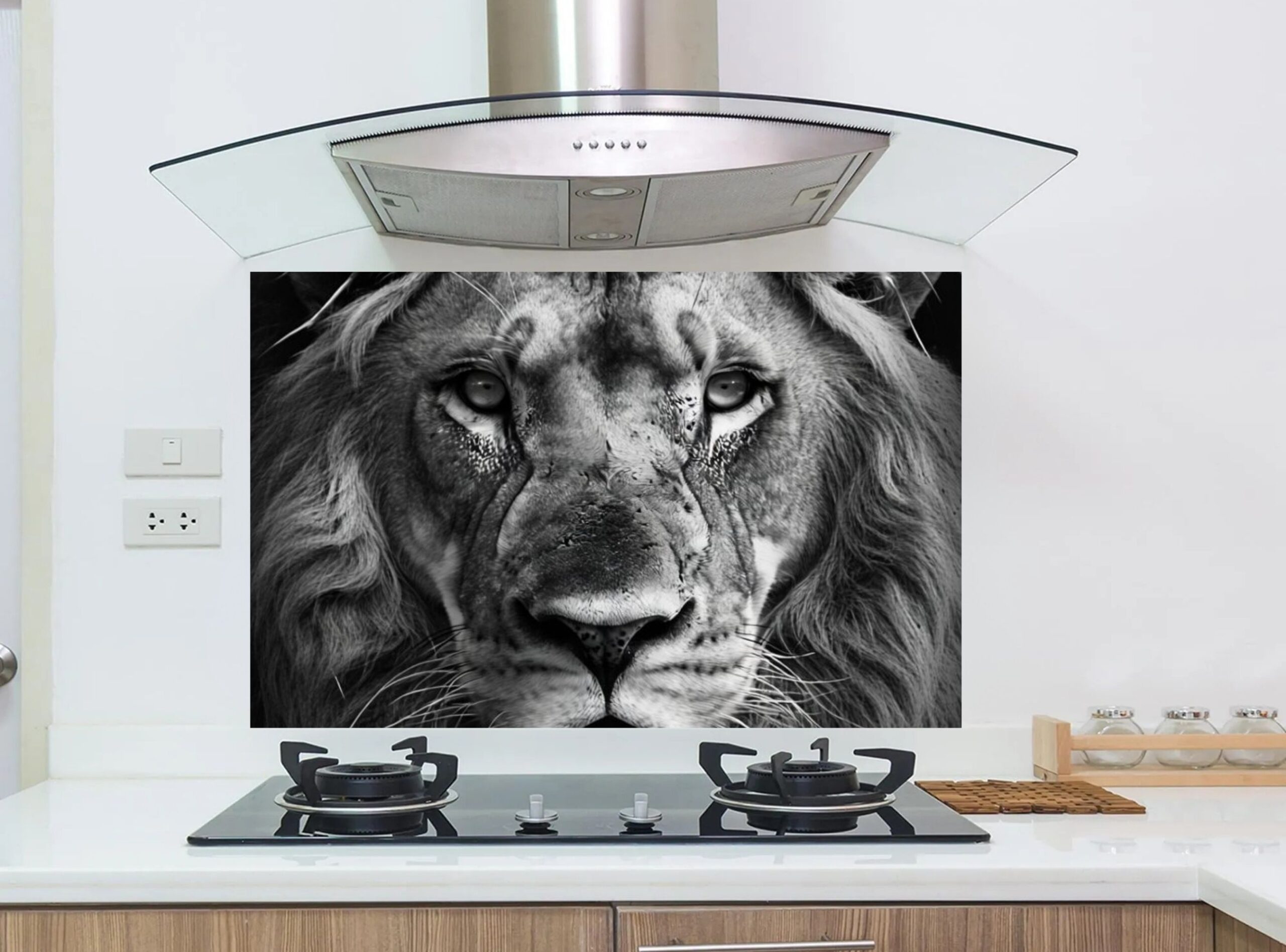 Intense Close-Up Of A Lion_s Face With Dramatic Thorns