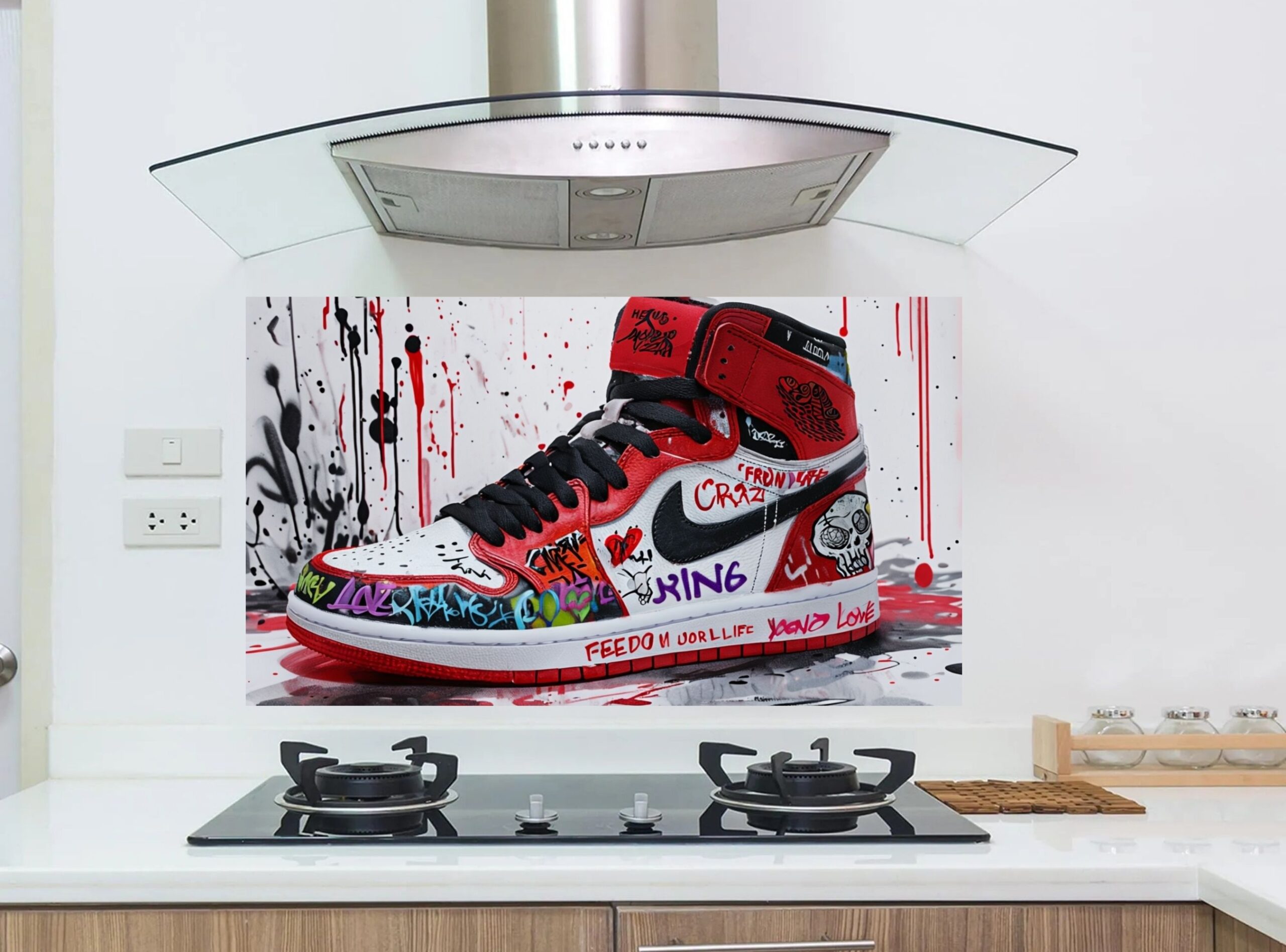 Graffiti-Designed High-Top Sneaker With Vibrant Colors - Image 10