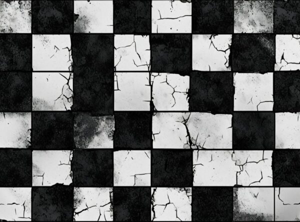 Rugged Black-And-White Checkerboard Pattern With Gritty Texture - Image 11