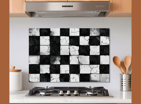 Rugged Black-And-White Checkerboard Pattern With Gritty Texture - Image 10