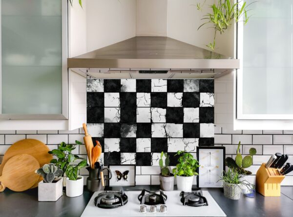 Rugged Black-And-White Checkerboard Pattern With Gritty Texture - Image 9