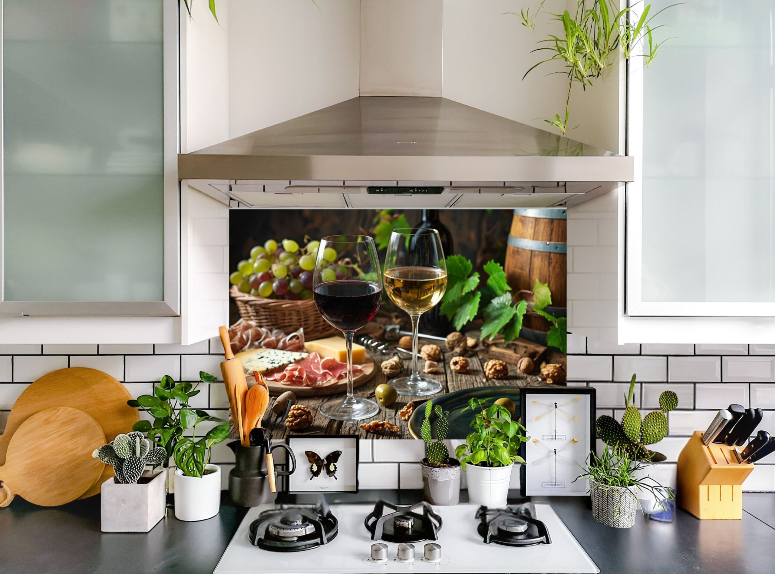 Rustic Table Setup Featuring Gourmet Foods And Wine - Image 7