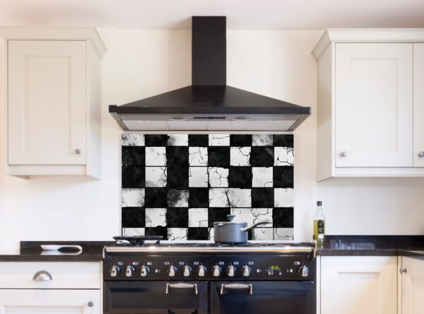 Rugged Black-And-White Checkerboard Pattern With Gritty Texture - Image 8
