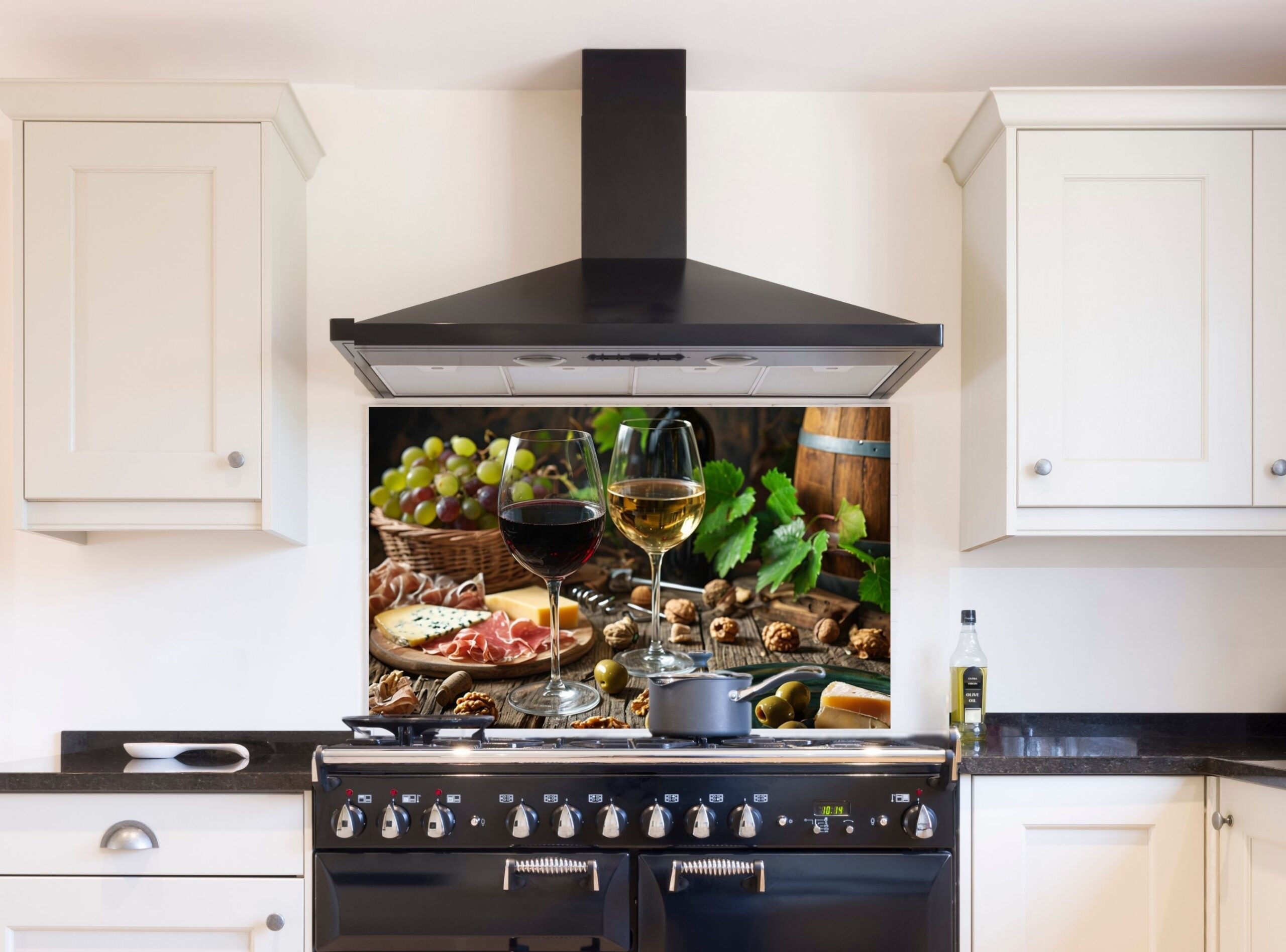 Rustic Table Setup Featuring Gourmet Foods And Wine - Image 6