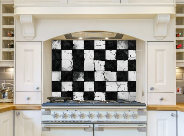 Rugged Black-And-White Checkerboard Pattern With Gritty Texture - Image 7