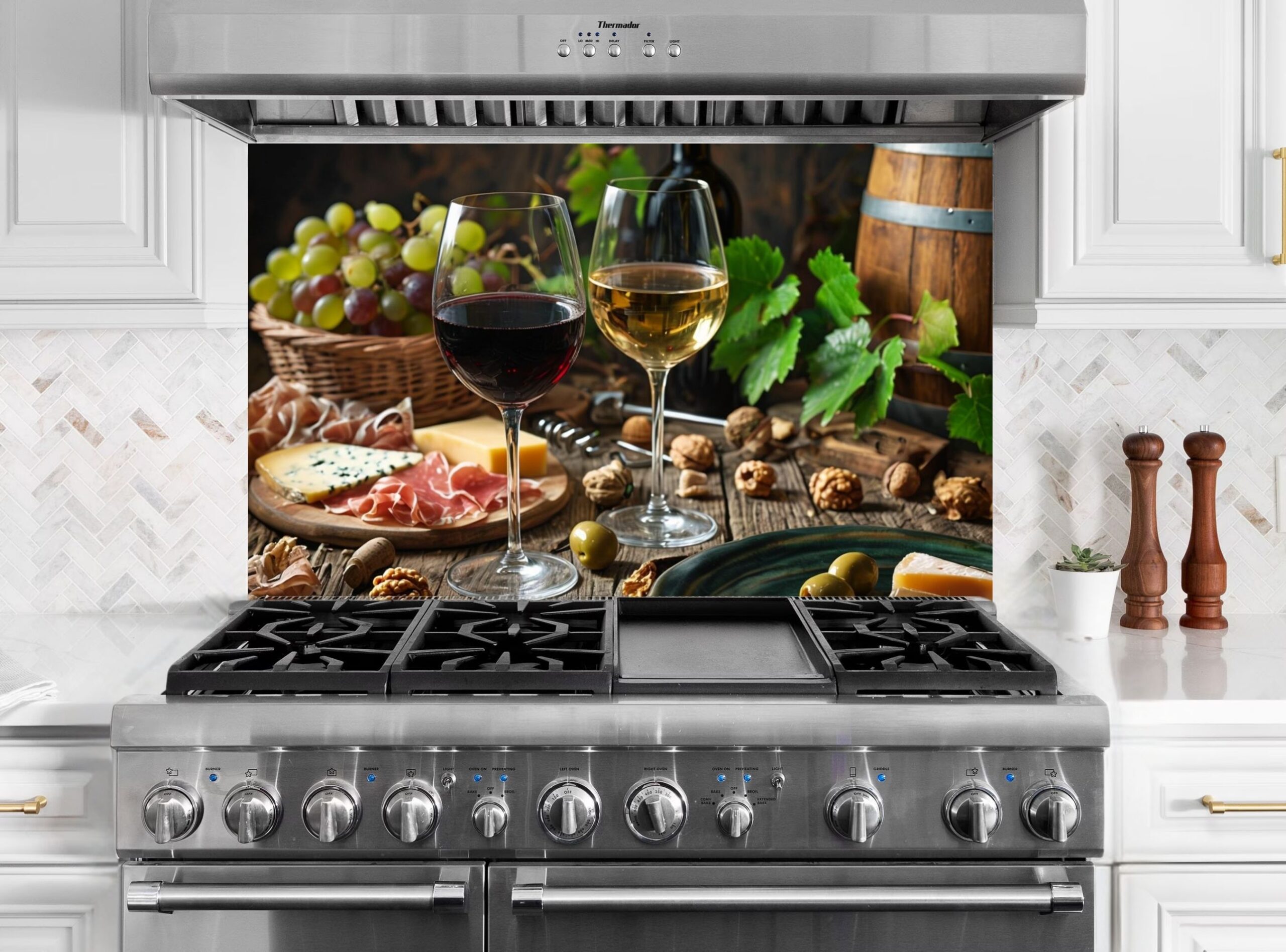 Rustic Table Setup Featuring Gourmet Foods And Wine - Image 5