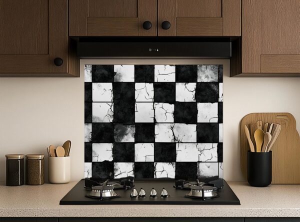 Rugged Black-And-White Checkerboard Pattern With Gritty Texture - Image 5