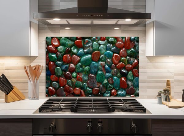Close-Up Of Polished Multicolored Stones With Glossy Finish - Image 4