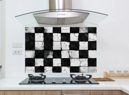 Rugged Black-And-White Checkerboard Pattern With Gritty Texture