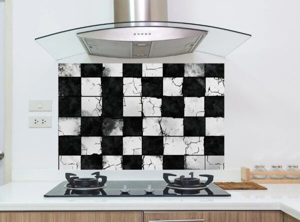 Rugged Black-And-White Checkerboard Pattern With Gritty Texture