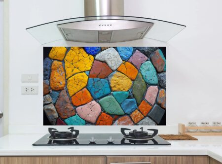 Vibrant Circular Mosaic Of Irregularly Shaped Colored Stones
